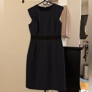 J. Crew Midnight Blue Textured Midi Dress